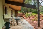 BBQ grill & dining table for alfresco meals
